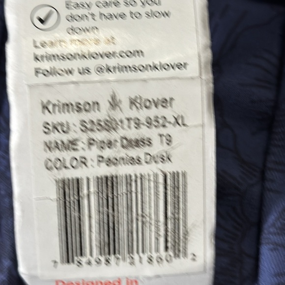 Krimson Klover Piper Dress XL Blue Patterned NWT long midi peonie dusk pockets - Picture 9 of 16